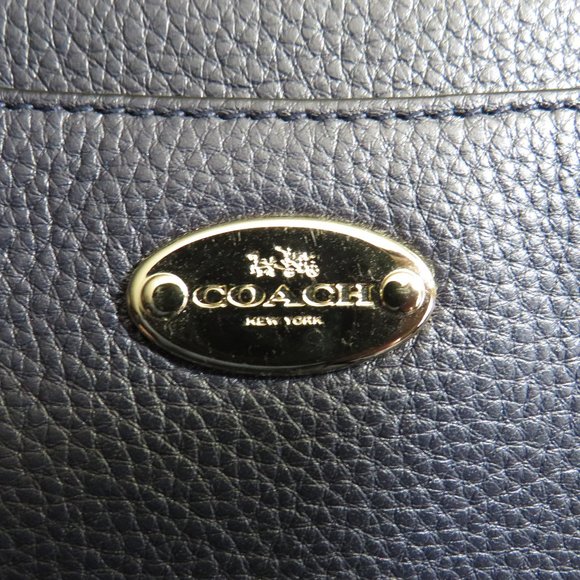 Coach Immid Morgan Clutch Navy Pebbled Leather Zip F53417, NO WRIST STRAP - Picture 7 of 7